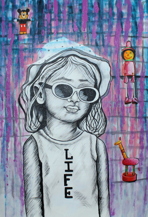 ,I LOVE LIFE 03,ART_1522_19889,Artist : Ram Achal,Acrylic