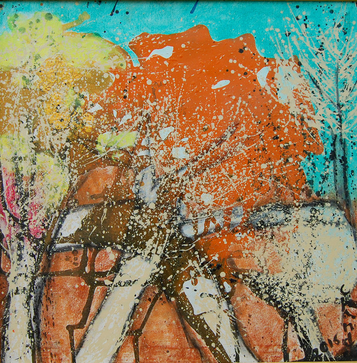 spring abtsract,TREES IN BLOOM,ART_2860_20065,Artist : Chandana Khan,Acrylic