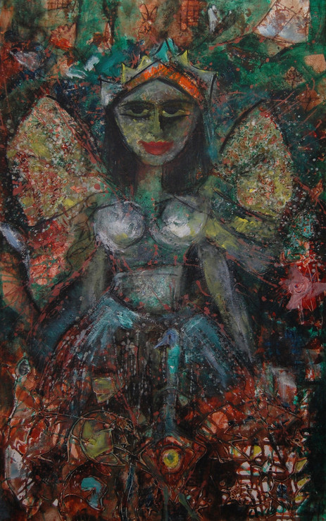 figures abstract fairy,THE FAIRY,ART_2860_20095,Artist : Chandana Khan,Mixed Media