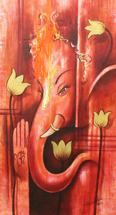 Gnesha ,Ganpati art03 ,ART_1522_20918,Artist : Ram Achal,Acrylic