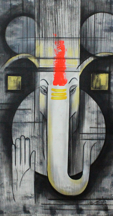 Ganesha ,Ganpati Art 01 ,ART_1522_20916,Artist : Ram Achal,Acrylic