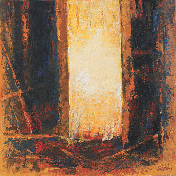 MODERN ART,YELLOW WINDOW,ART_2571_20209,Artist : GURDISH Pannu,Acrylic