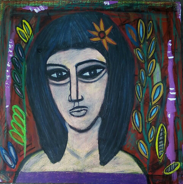 Portrait, abstract, modern, girl,The Beauty,ART_2314_18596,Artist : Tanuj Swarnakar,Mixed Media