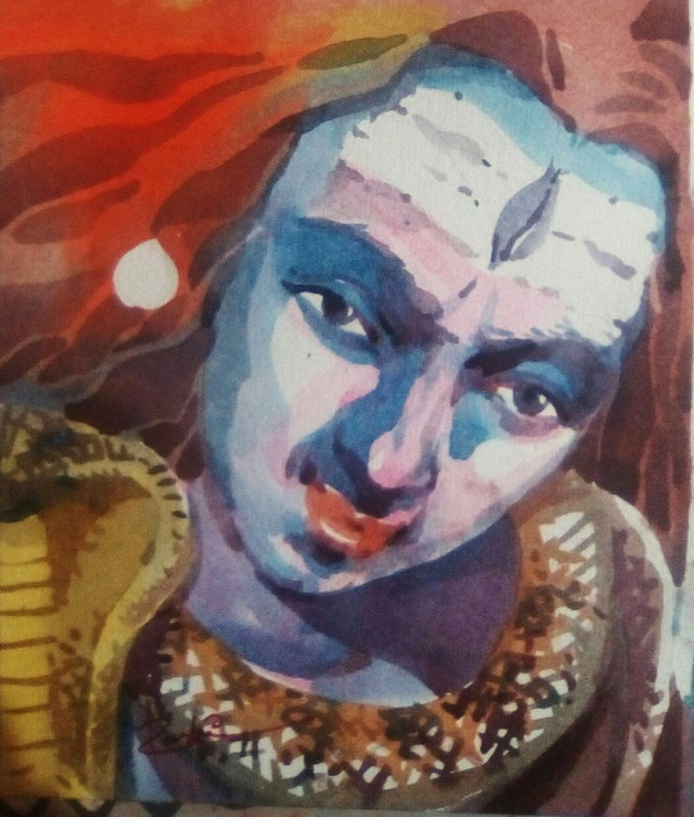 Shiva, Bholenath, God Gift ,Religious,Lord Shiv,ART_3154_21353,Artist : Rasheed P U,Water Colors