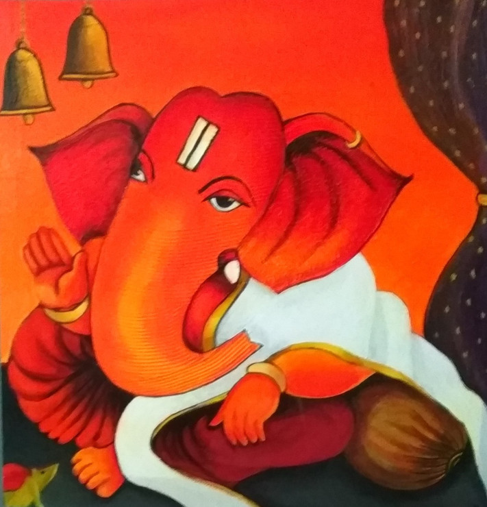 Ganesha,GANESHA,ART_3194_21356,Artist : ANURADHA KULKARNI,Acrylic