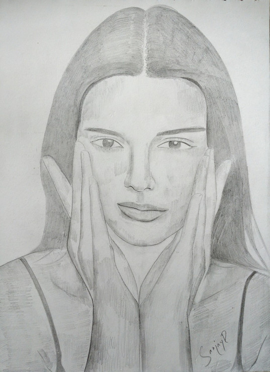 KENDALL PORTRAIT,KENDALL JENNER,ART_2167_20760,Artist : SANJAY DUKHANDE,Pencil