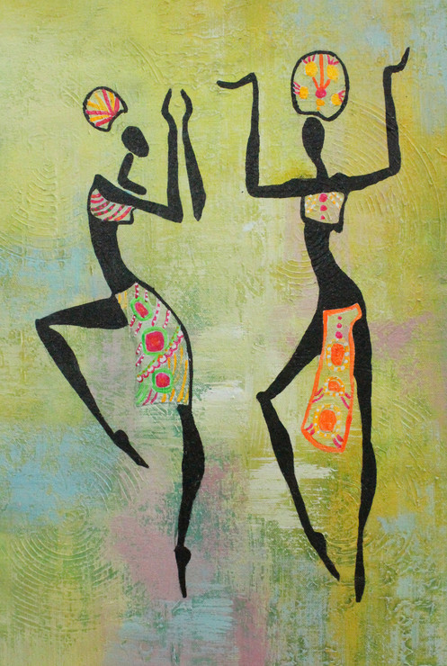 African Art 12 (ART_1522_21708) - Handpainted Art Painting - 12in X 18in