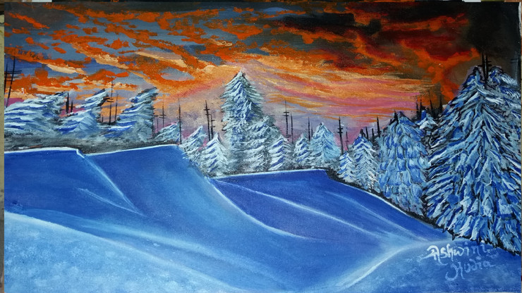 Gulmarg (ART_2756_19706) - Handpainted Art Painting - 24in X 18in