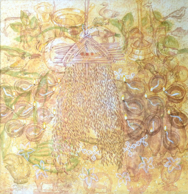 Deepawali (ART_2442_22035) - Handpainted Art Painting - 18in X 18in
