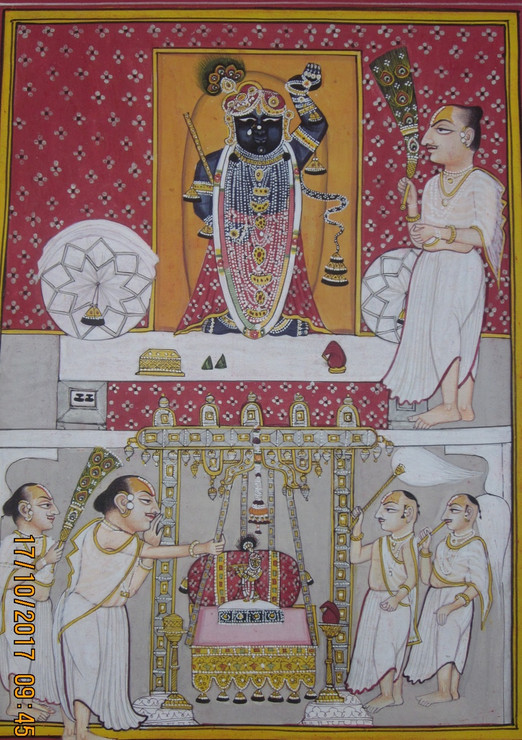 Shreenathji (ART_3316_22172) - Handpainted Art Painting - 8in X 11in