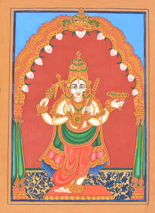 Balaraama Avatar (ART_1489_22407) - Handpainted Art Painting - 11in X 15in