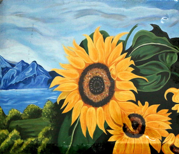 Sunflower (ART_3570_23364) - Handpainted Art Painting - 5in X 5in
