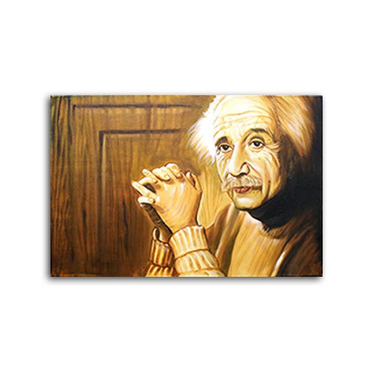 Albert Einstein Potrait (ART_3689_23646) - Handpainted Art Painting - 24in X 36in
