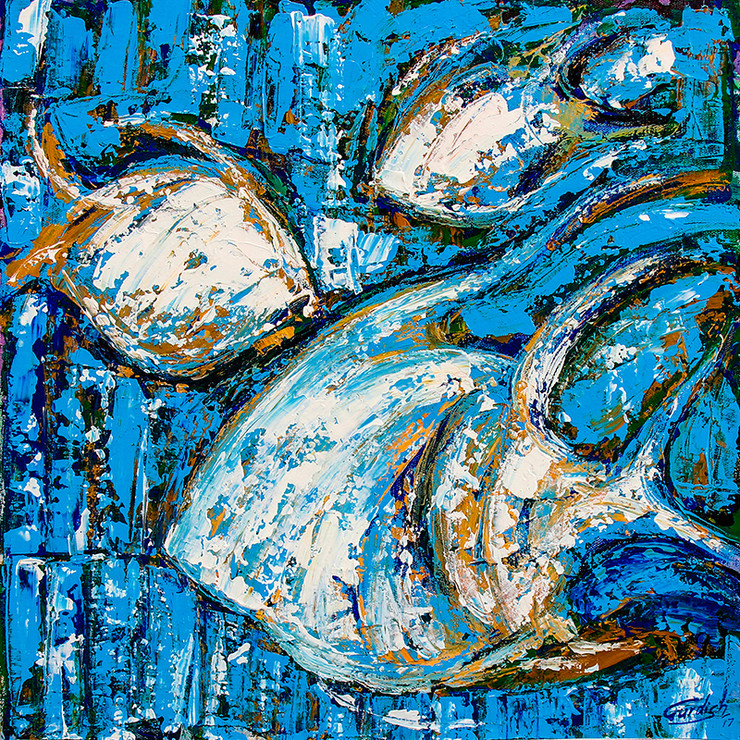 The Sea Painting (ART_2571_23967) - Handpainted Art Painting - 18in X 18in
