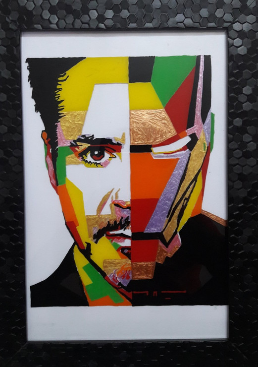 Iron Man (ART_2266_24072) - Handpainted Art Painting - 9in X 11in (Framed)