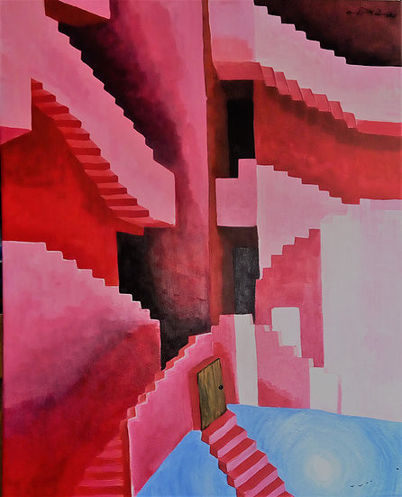 Secret Door (ART_3707_23742) - Handpainted Art Painting - 24in X 30in