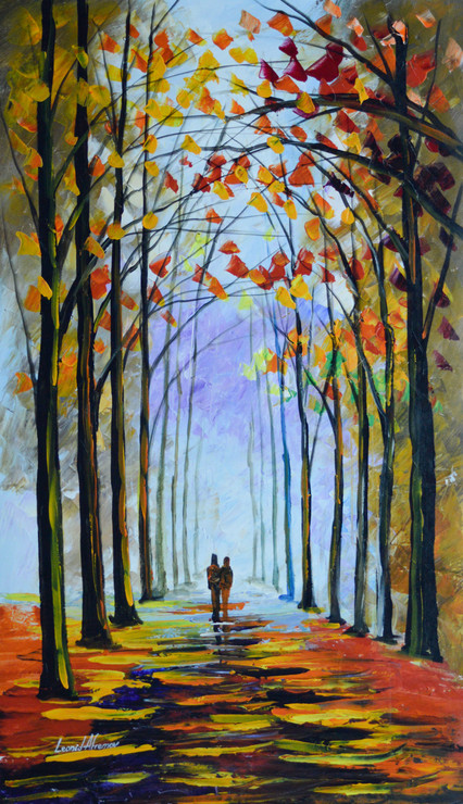 Autumn Fog (FR_1523_24247) - Handpainted Art Painting - 20in X 36in