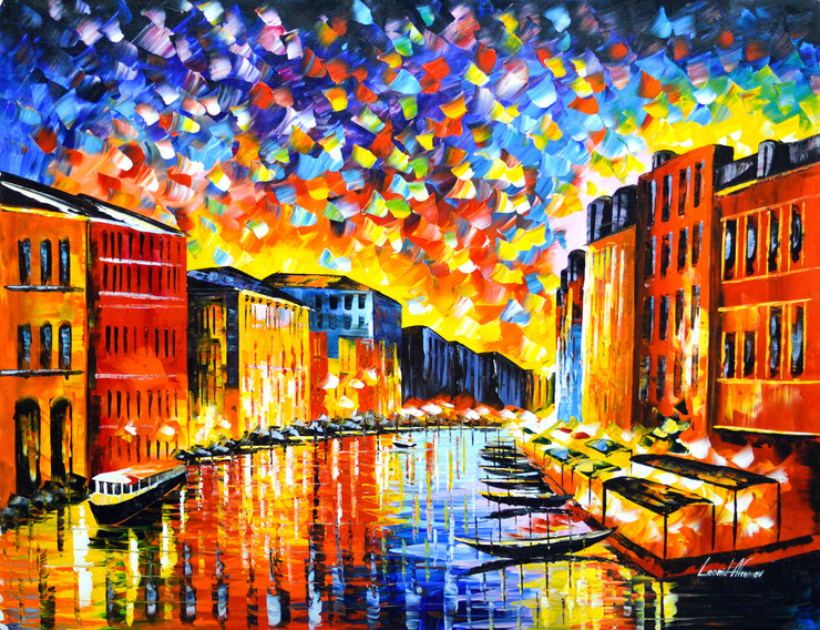 Venice - Grand Canal (FR_1523_24246) - Handpainted Art Painting - 40in X 30in