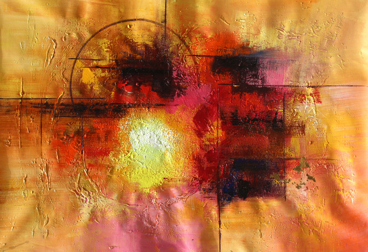 Abstract 09 (ART_1522_14345) - Handpainted Art Painting - 36in X 24in