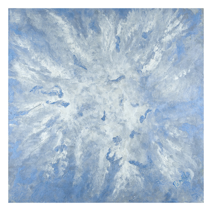 Eyes of the Cloudburst (ART_3780_24858) - Handpainted Art Painting - 24in X 24in