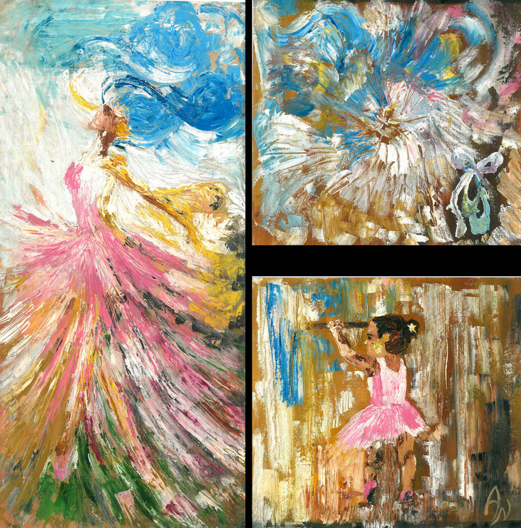 Ballerina's Dream (ART_1661_21740) - Handpainted Art Painting - 15in X 15in