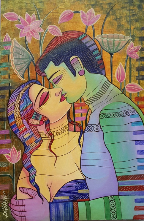 Reverie (ART_1476_25042) - Handpainted Art Painting - 24in X 36in
