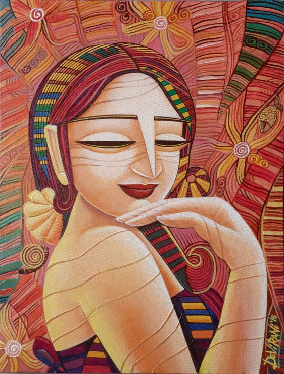 QUEEN-7 (ART_1476_13506) - Handpainted Art Painting - 12in X 16in