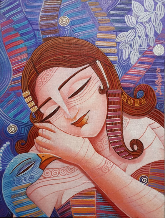 Queen-3 (ART_1476_13503) - Handpainted Art Painting - 12in X 16in