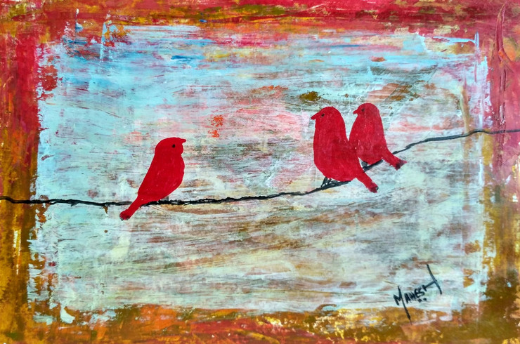 Cornered! (ART_4050_25281) - Handpainted Art Painting - 11in X 7in