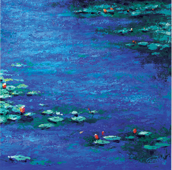 Walking On Water- Christian Painting (ART_2571_20517) - Handpainted Art Painting - 18in X 18in