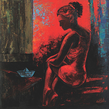 The Hostel Series (ART_2571_20214) - Handpainted Art Painting - 18in X 18in