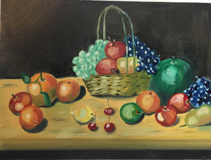 Still life oil Painting (ART_4154_25731) - Handpainted Art Painting - 12in X 18in