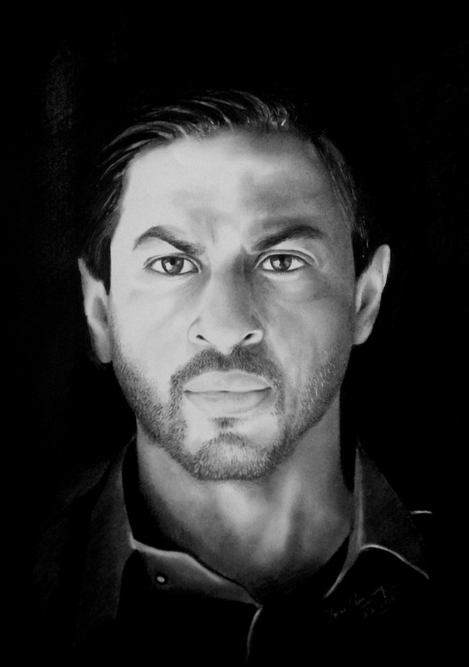 King Khan (ART_4179_25804) - Handpainted Art Painting - 14in X 18in (Framed)