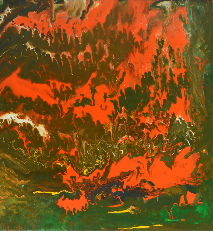 Camouflage (ART_4166_25845) - Handpainted Art Painting - 17in X 18in