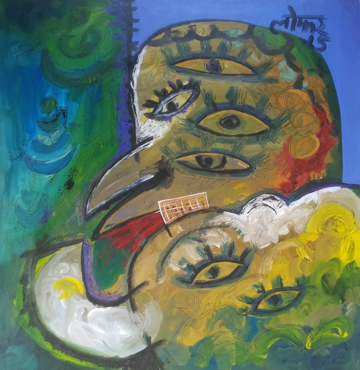 Pairs (ART_4214_26004) - Handpainted Art Painting - 35in X 37in
