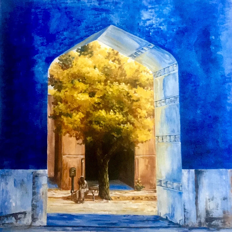 Entrance (ART_1316_26163) - Handpainted Art Painting - 26in X 26in