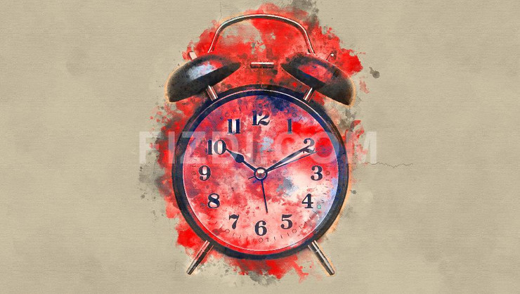 Vintage Alarm Clock (PRT_68) - Canvas Art Print - 37in X 21in