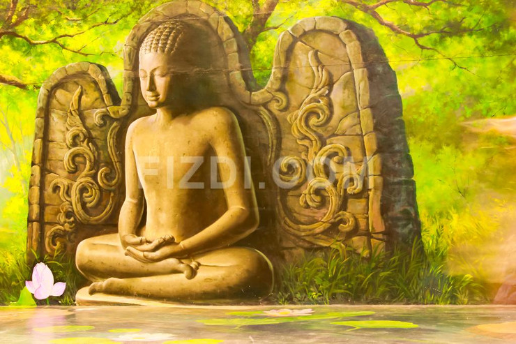 Gautam Buddha In Meditation  (PRT_87) - Canvas Art Print - 29in X 19in