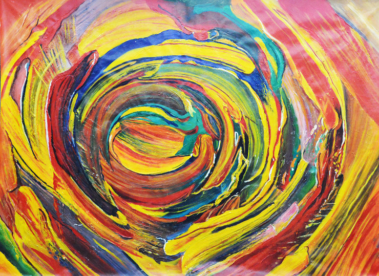 Circular Abstract (FR_1523_24074) - Handpainted Art Painting - 60in X 44in