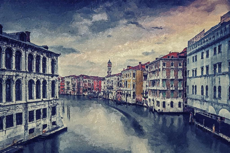 Venice Cityscape (PRT_197) - Canvas Art Print - 31in X 21in