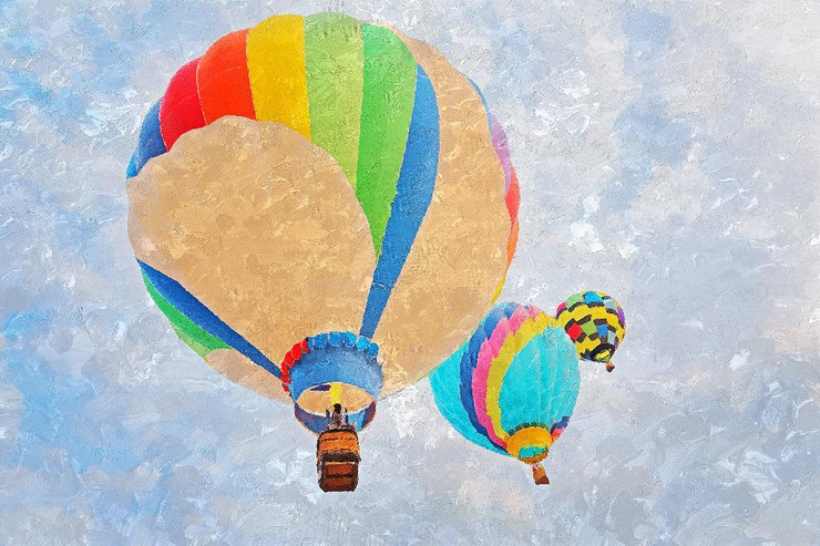 Hot Air Balloon (PRT_225) - Canvas Art Print - 32in X 21in