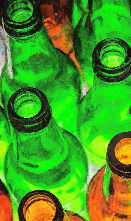 Empty Bottles (PRT_231) - Canvas Art Print - 21in X 36in