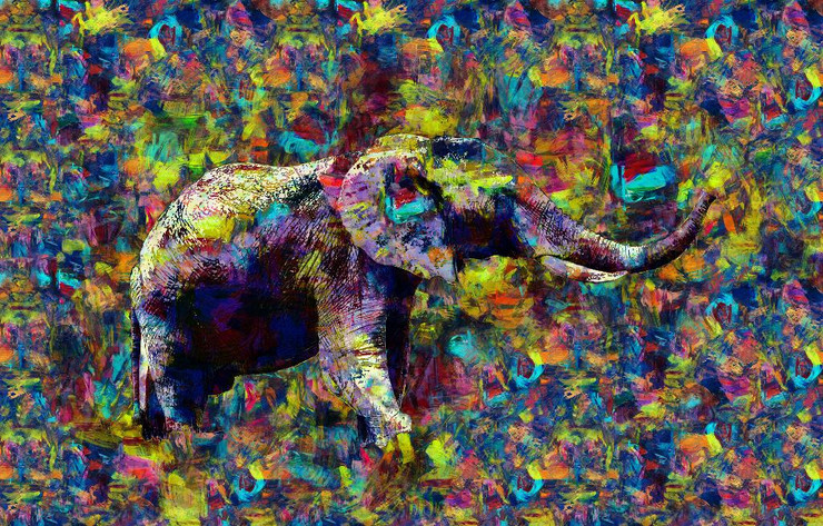 African Elephant (PRT_266) - Canvas Art Print - 33in X 21in