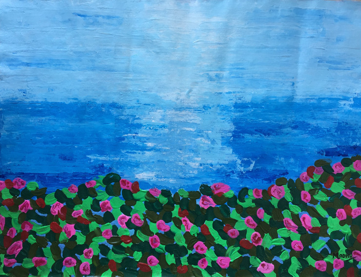 Waterscape (ART_4440_27084) - Handpainted Art Painting - 21in X 16in
