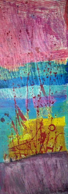 Off Thought. (ART_4144_26779) - Handpainted Art Painting - 12in X 32in