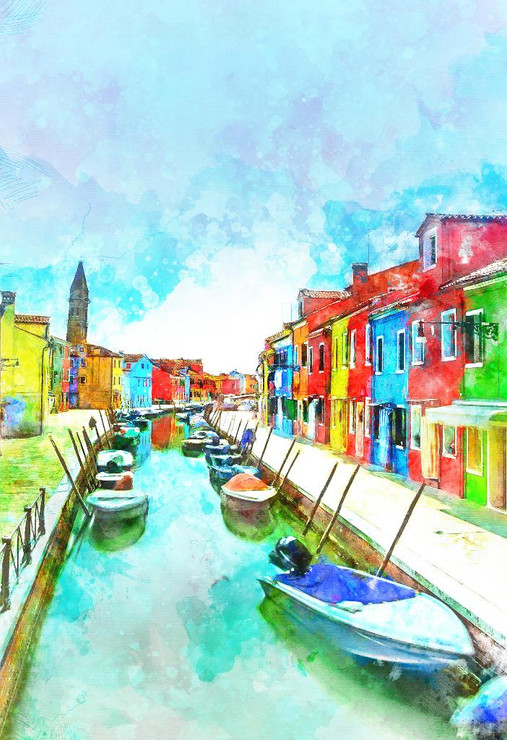 Lake At Venice (PRT_428) - Canvas Art Print - 21in X 31in