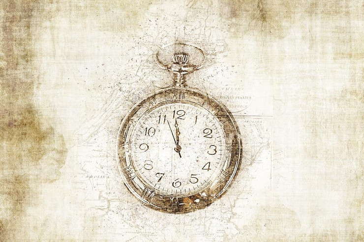 Retro Clock (PRT_463) - Canvas Art Print - 32in X 21in