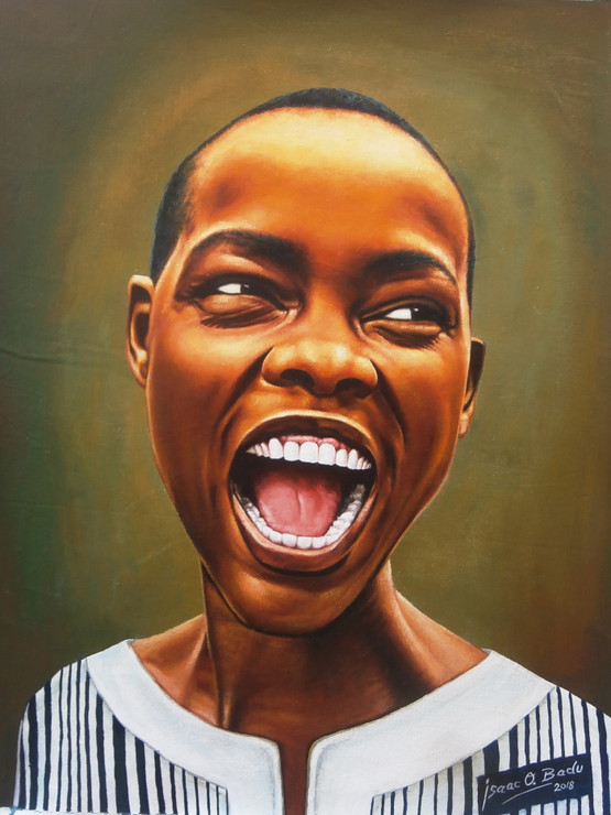 Hahahaha (ART_4387_27646) - Handpainted Art Painting - 20in X 25in