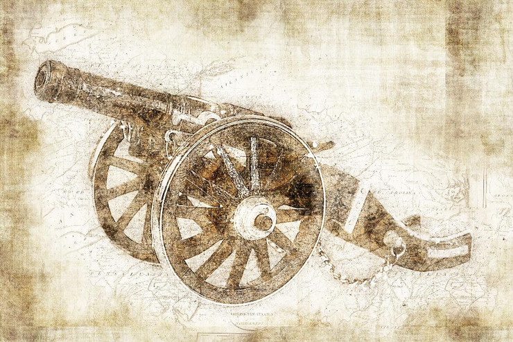 Ancient Cannon (PRT_471) - Canvas Art Print - 32in X 21in