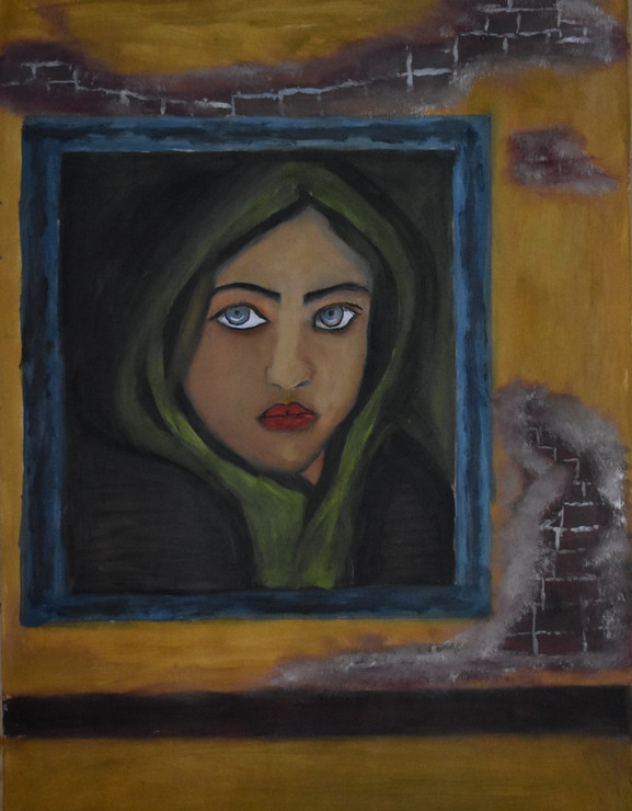 Girl need the freedom (ART_4292_27975) - Handpainted Art Painting - 16in X 22in